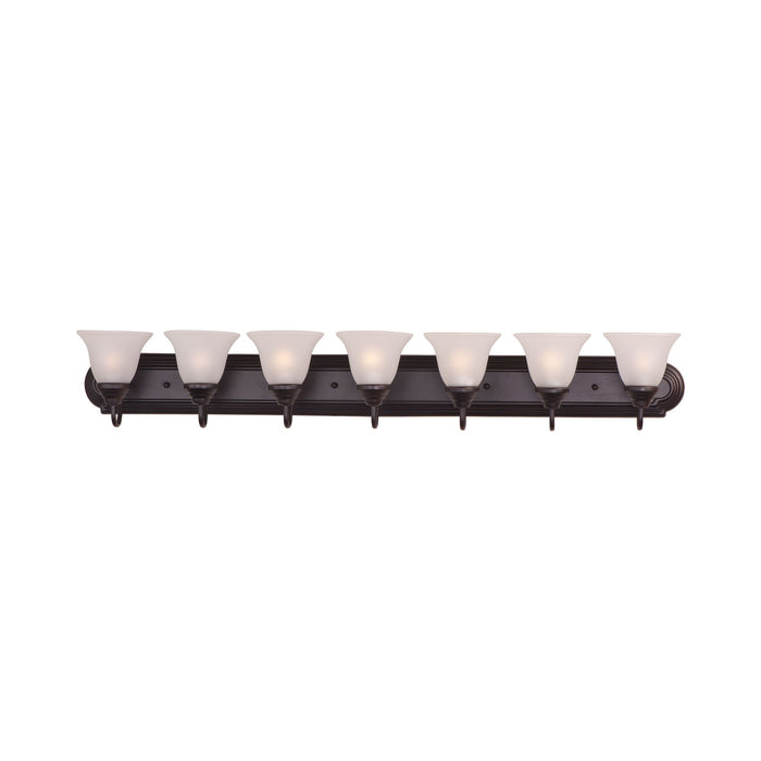 Essentials 801 Bath Vanity Light in 7-Light/Frosted/Oil Rubbed Bronze.
