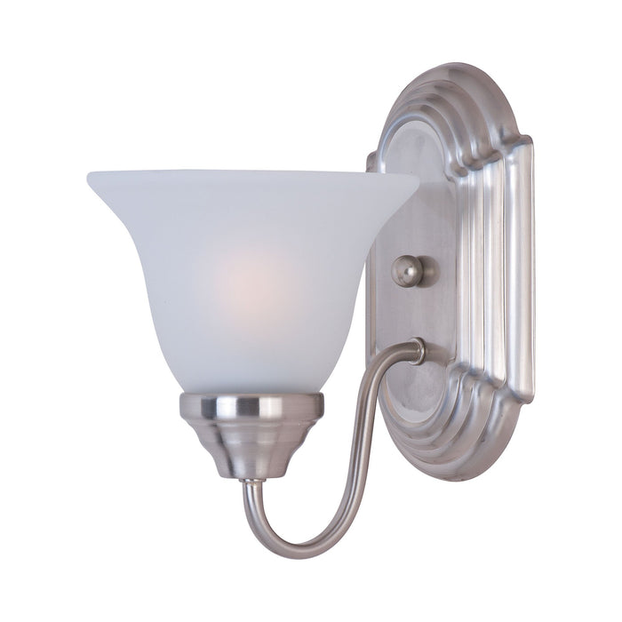 Essentials 801 Wall Light in Frosted/Satin Nickel.