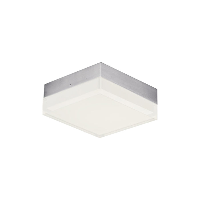 Illuminaire II LED Flush Mount Ceiling Light in Small/Square/Satin Nickel.