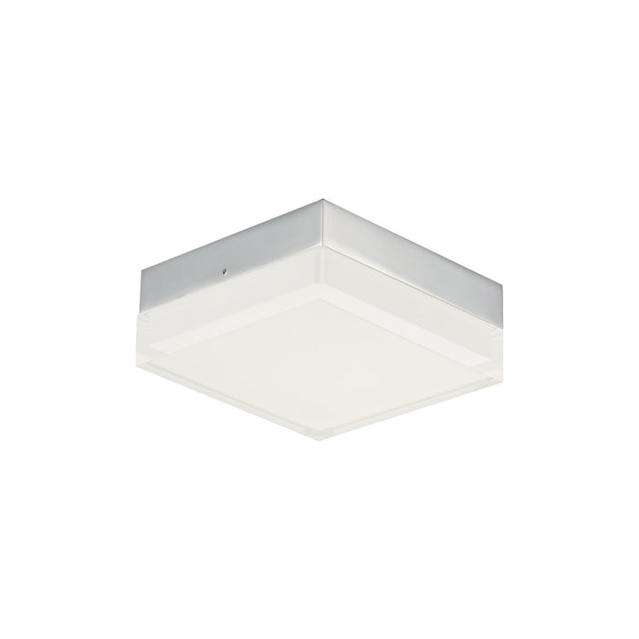 Illuminaire II LED Flush Mount Ceiling Light in Small/Square/Polished Chrome.