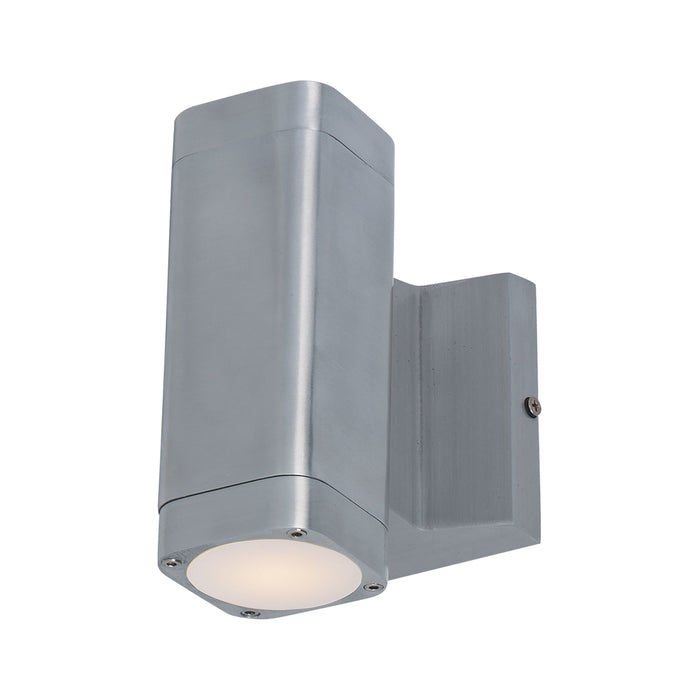 Lightray Outdoor LED Wall Light in Large/Rectangular/Brushed Aluminum.