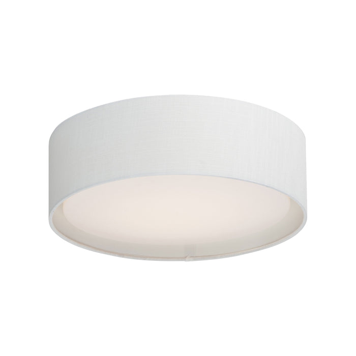 Prime LED Flush Mount Ceiling Light in White Linen (Small).