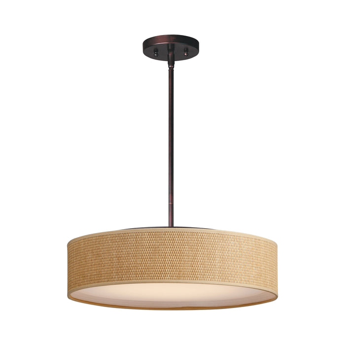 Prime LED Pendant Light in Grass Cloth/Oil Rubbed Bronze (Large).