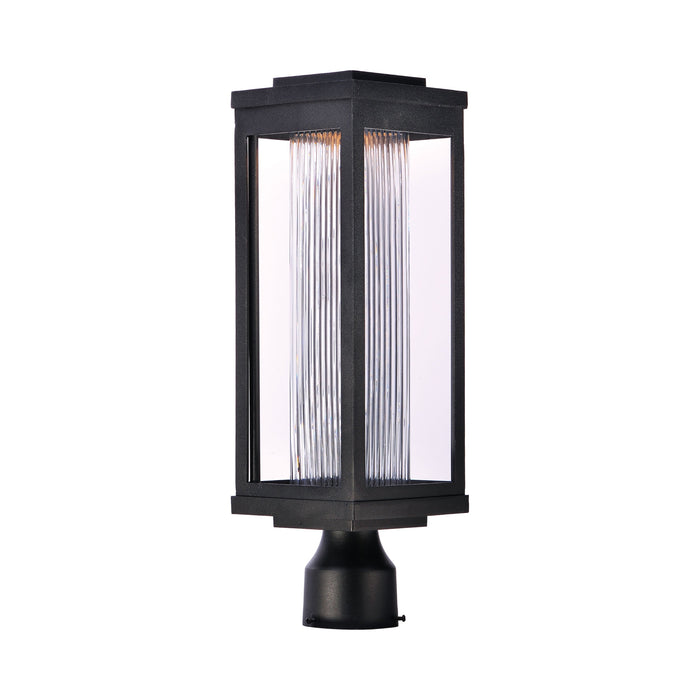 Salon Outdoor LED Post Light in Clear Ribbed.