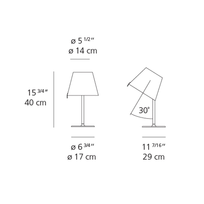Melampo Mini Table Lamp - line drawing.
