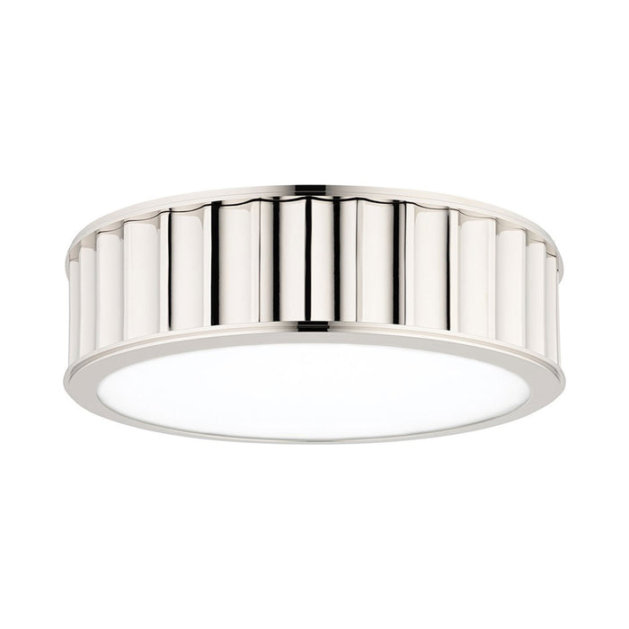 Middlebury Flush Mount Ceiling Light in Round/2-Light/Polished Nickel.