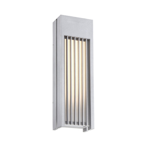 Midrise Outdoor LED Wall Light in Sand Silver.