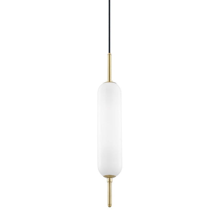 Miley Pendant Light in Aged Brass.