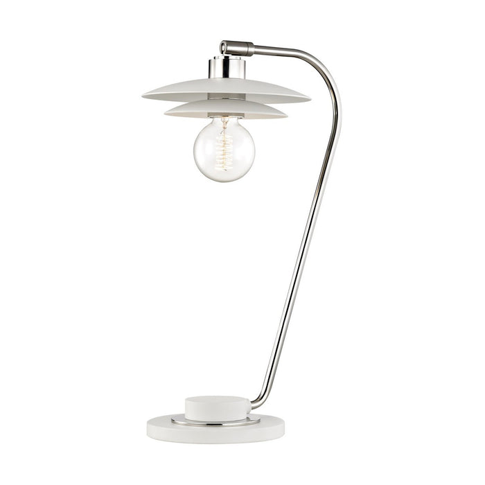 Milla Table Lamp in Polished Nickel.