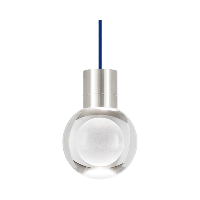 Mina 3-Light LED Pendant Light in Blue/Satin Nickel.