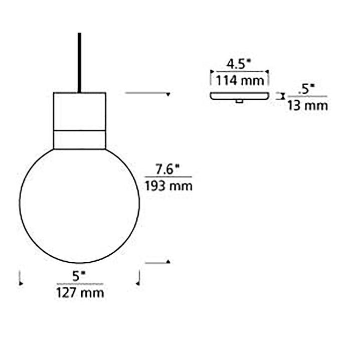 Mina 3-Light LED Pendant Light - line drawing.