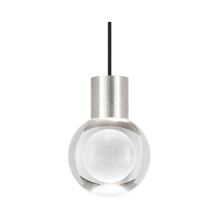 Mina Single LED Pendant Light in Black/Satin Nickel/3000K.