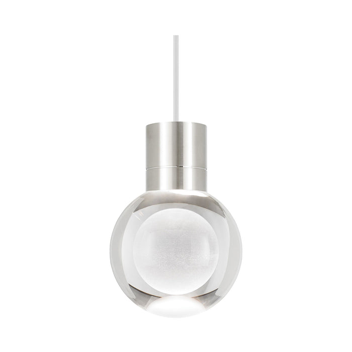 Mina Single LED Pendant Light in White/Satin Nickel/3000K.