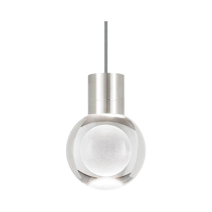 Mina Single LED Pendant Light in Gray/Satin Nickel/3000K.