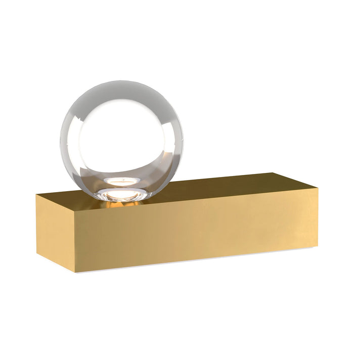 Mina LED Table Lamp in Natural Brass.