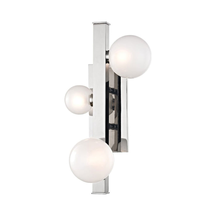 Mini Hinsdale LED Wall Light in Polished Nickel.