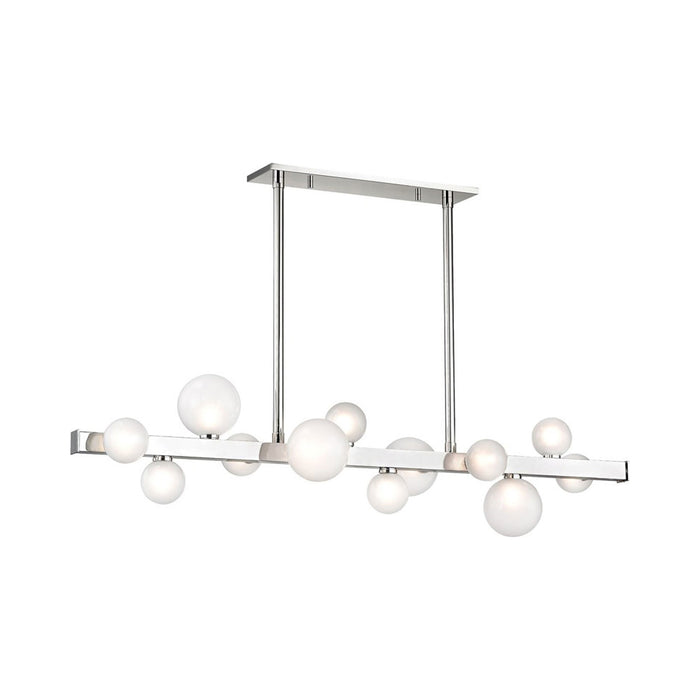 Mini Hinsdale Linear LED Pendant Light in Polished Nickel.