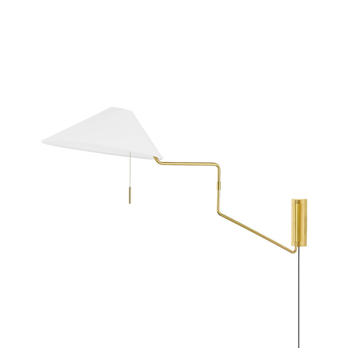 Aisa Plug-In Wall Light in Aged Brass.