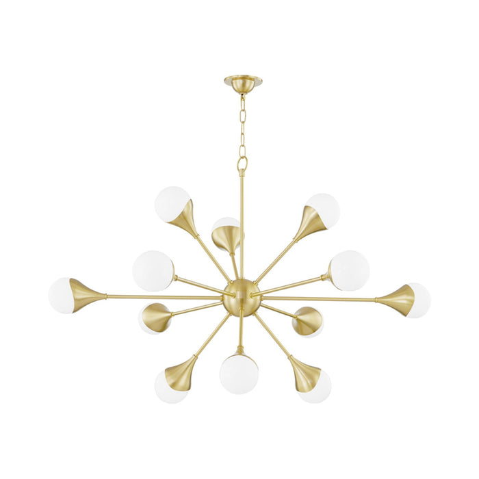 Ariana LED Chandelier in Aged Brass.