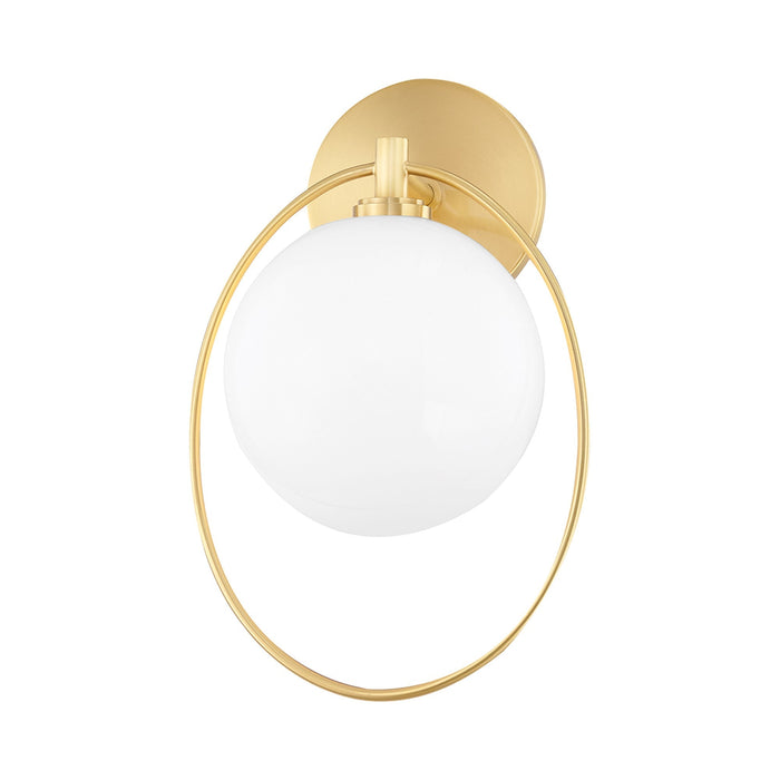 Babette LED Wall Light in Aged Brass.