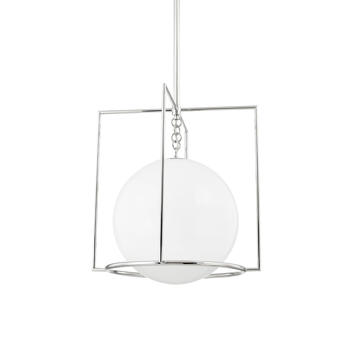 Frankie Caged Pendant Light in Polished Nickel (Large).