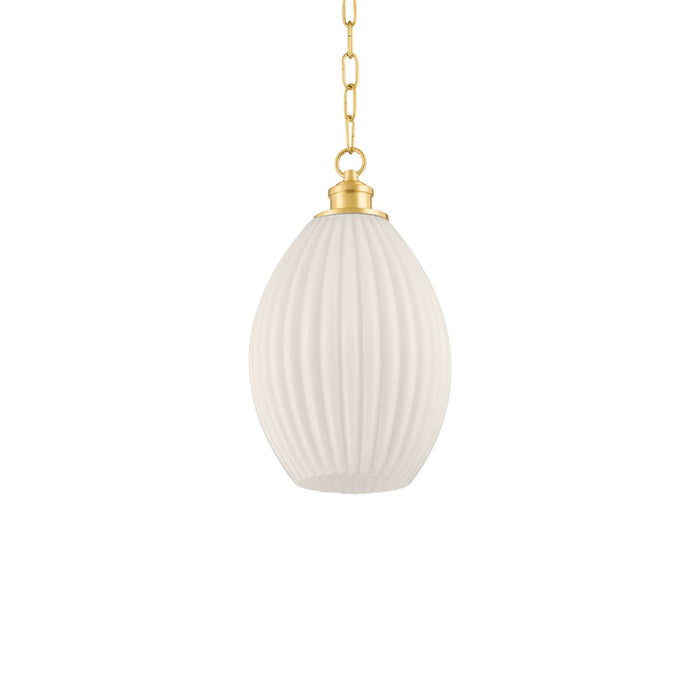 Haisley Pendant Light in Aged Brass (Small).