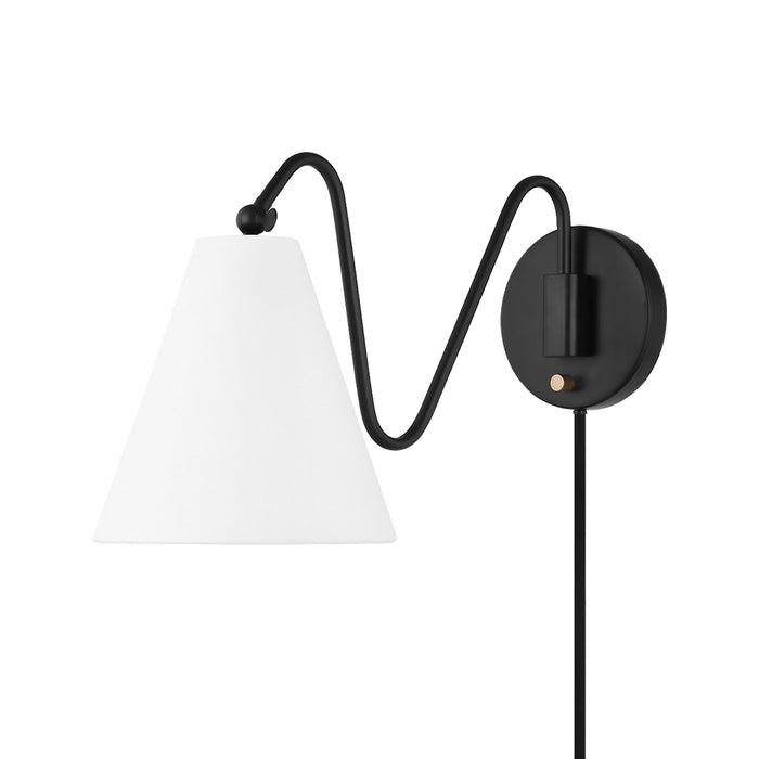 Onda Plug-In Wall Light in Soft Black (1-Light).