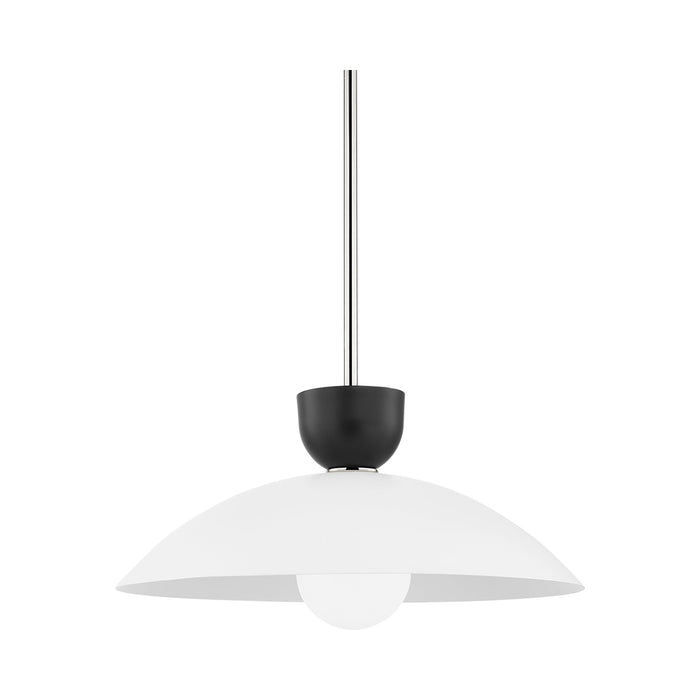 Whitley Pendant Light in Large/Polished Nickel.
