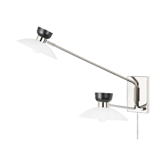Whitley Plug-In Wall Light in Polished Nickel.