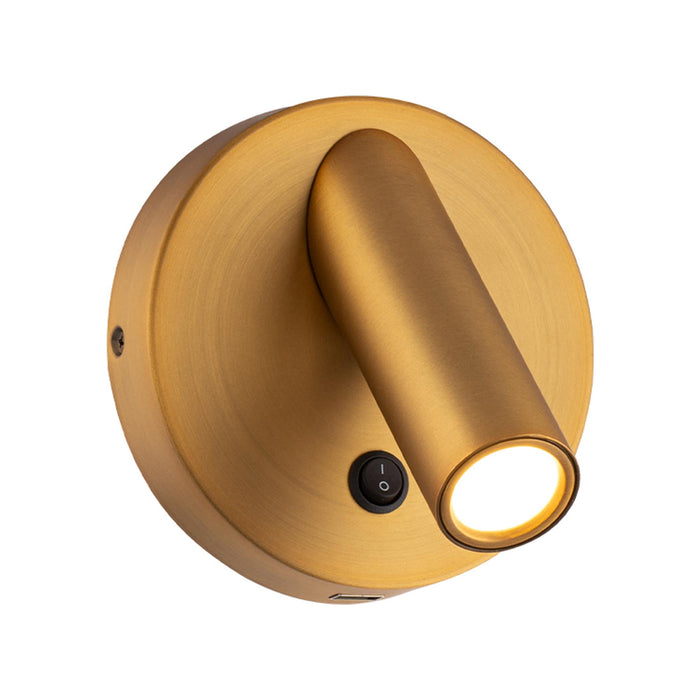 Aspire LED Wall Light in Aged Brass.