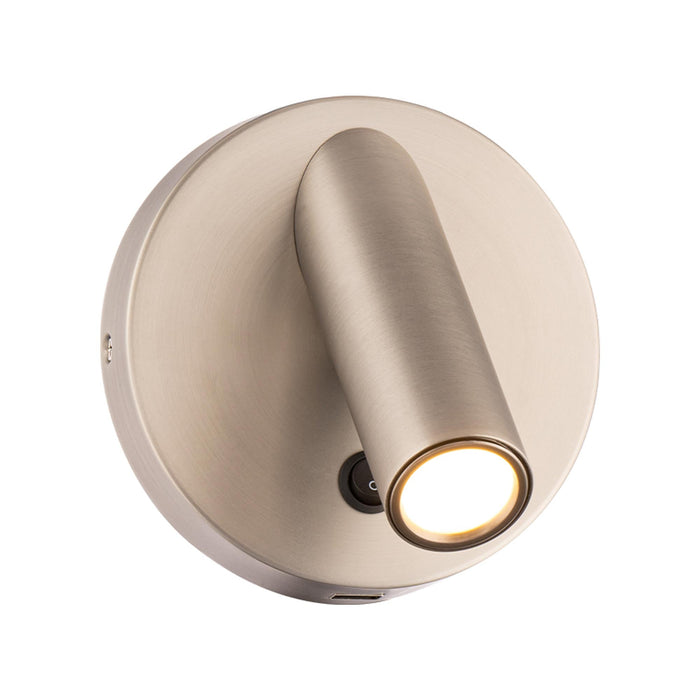 Aspire LED Wall Light in Brushed Nickel.