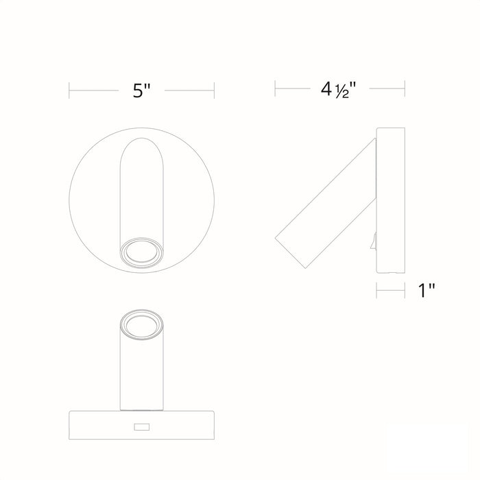 Aspire LED Wall Light - line drawing.