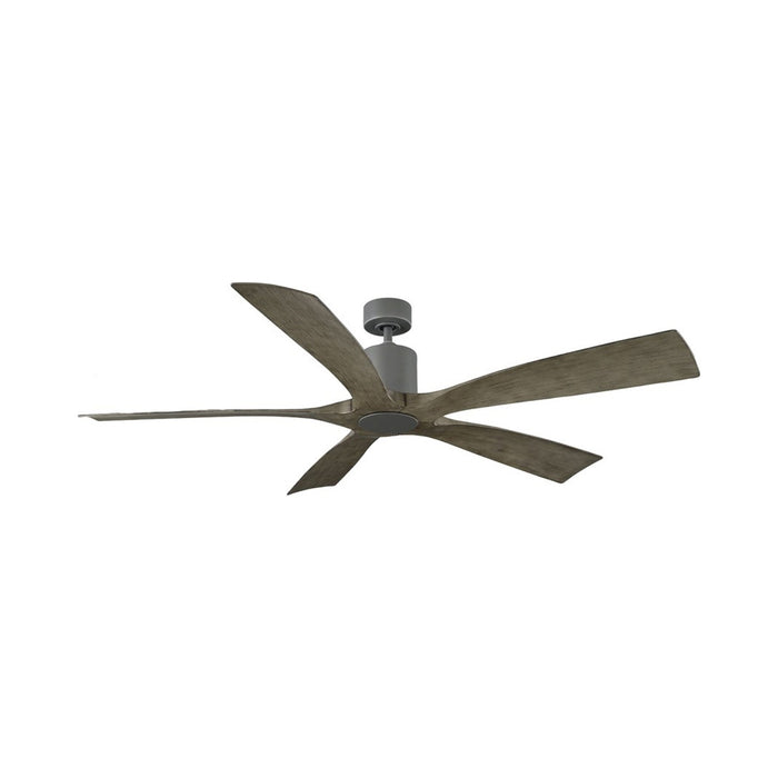 Aviator 5 Downrod Ceiling Fan in Graphite/Weathered Gray.