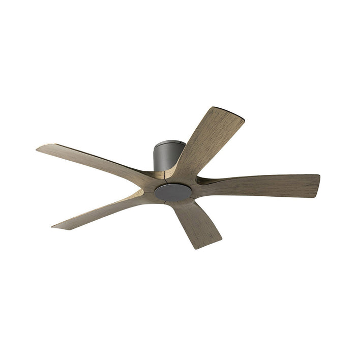 Aviator 5 Flush Mount Ceiling Fan in Graphite/Weathered Gray.