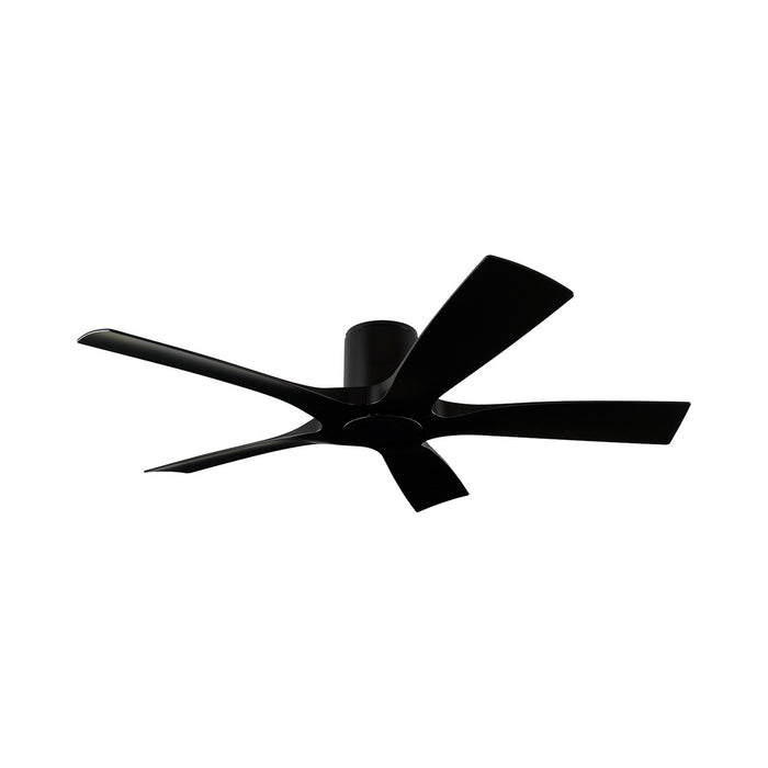 Aviator 5 Flush Mount Ceiling Fan in Matte Black.