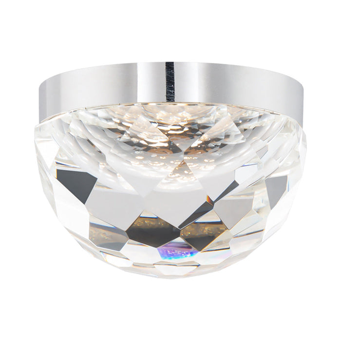 Cascade LED Flush Mount Ceiling Light in Polished Nickel.