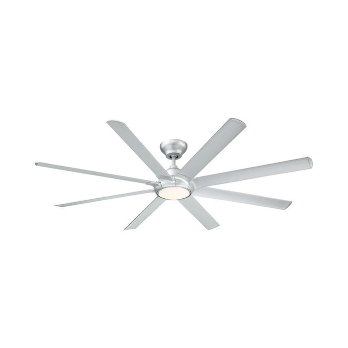 Hydra Downrod LED Ceiling Fan in 80-Inch/Titanium Silver.