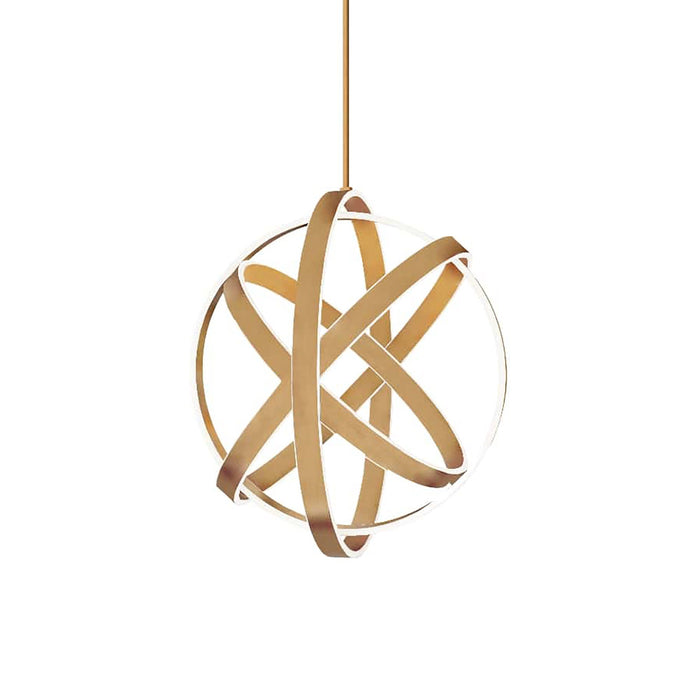 Kinetic LED Pendant Light in Aged Brass (Small).