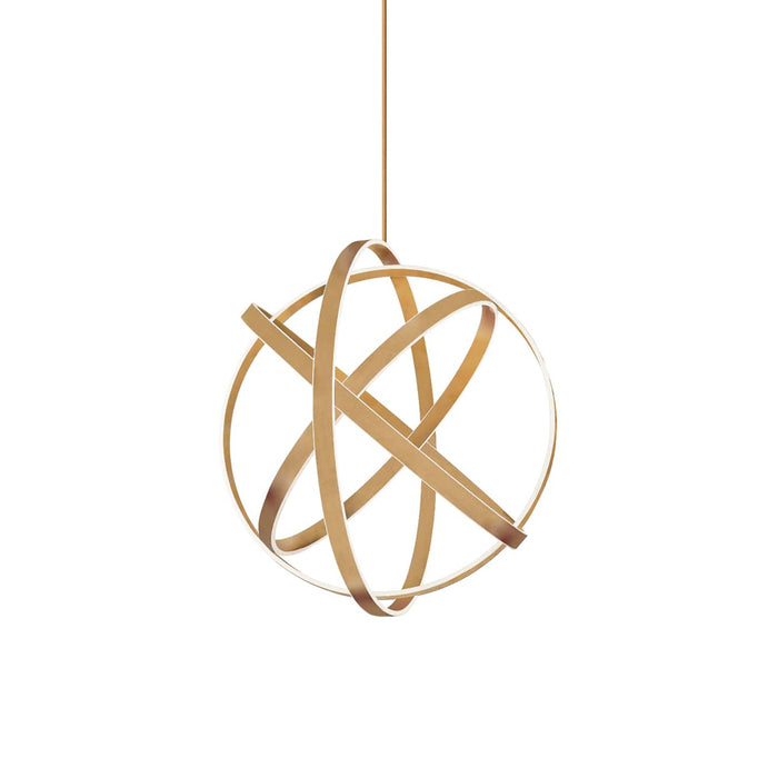 Kinetic LED Pendant Light in Aged Brass (Large).