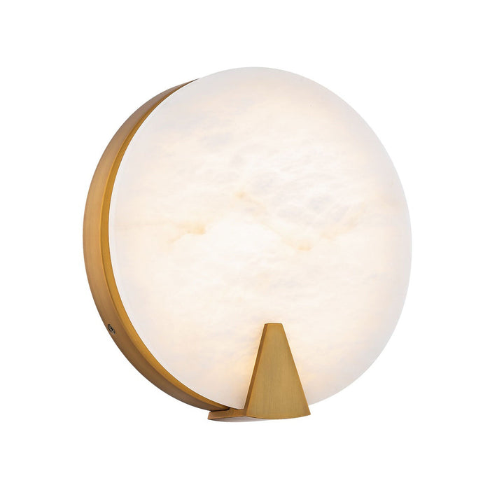 Ophelia LED Wall Light in Aged Brass.
