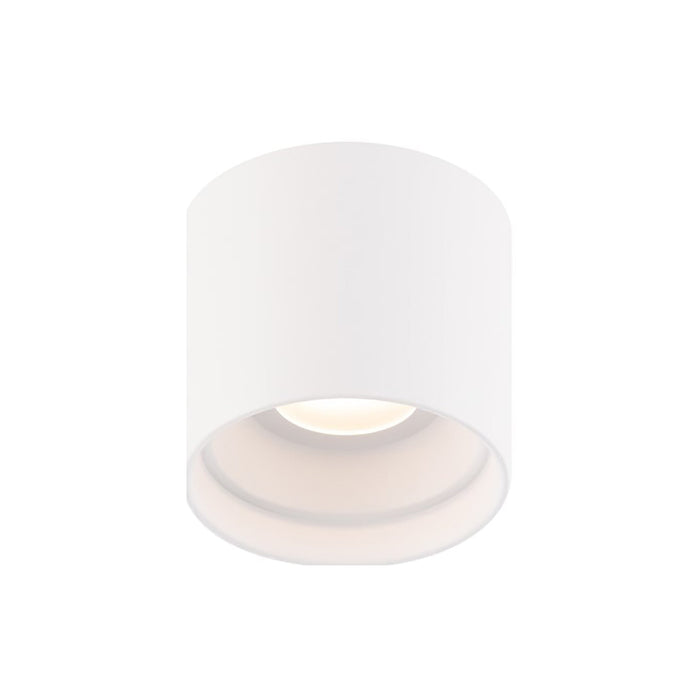 Squat LED Outdoor Flush Mount Light in White.