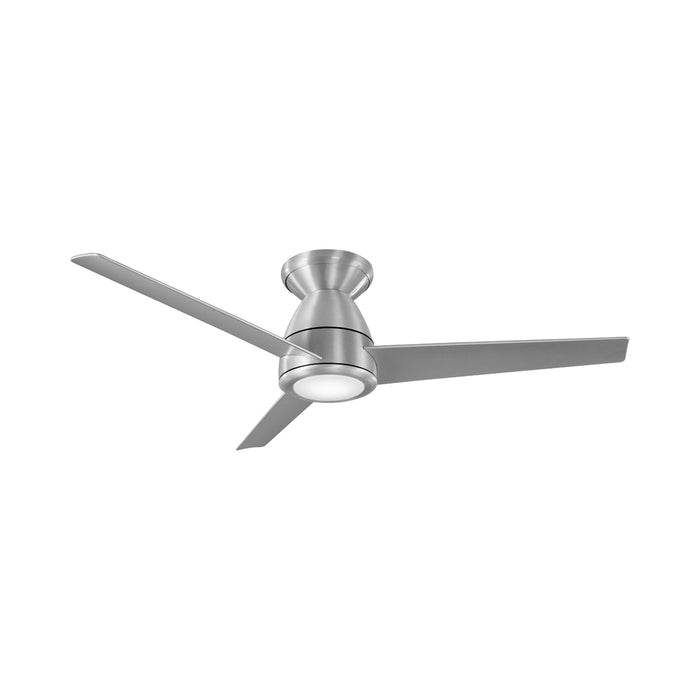 Tip-Top LED Flush Mount Ceiling Fan in 52-Inch/Brushed Aluminum.