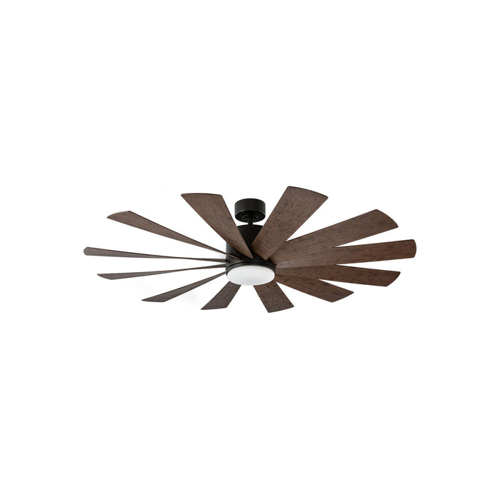 Windflower Downrod LED Ceiling Fan in 60-Inch/Oil Rubbed Bronze/Dark Walnut.