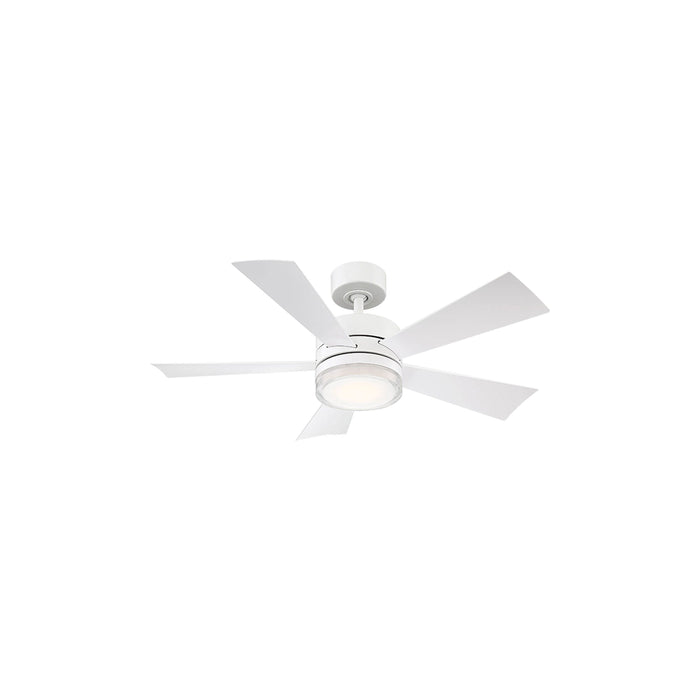 Wynd Downrod LED Ceiling Fan in 42-Inch/Matte White.