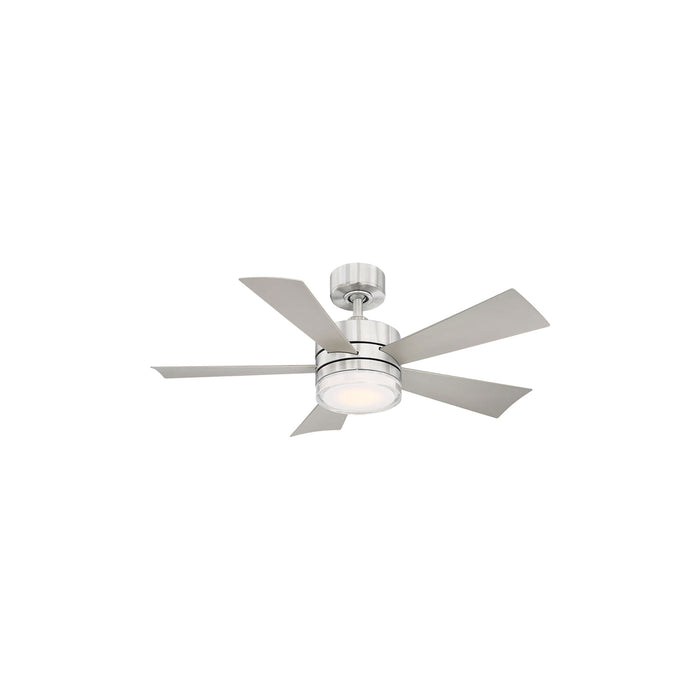 Wynd Downrod LED Ceiling Fan in 42-Inch/Stainless Steel.