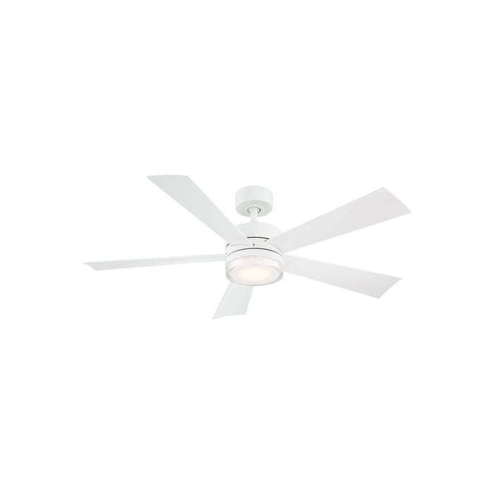 Wynd Downrod LED Ceiling Fan in 52-Inch/Matte White.