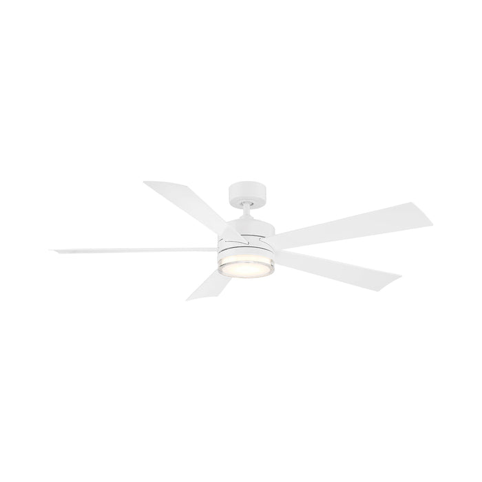 Wynd Downrod LED Ceiling Fan in 60-Inch/Matte White.