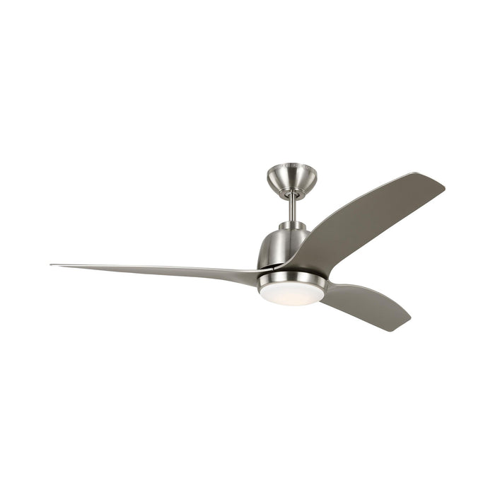 Avila Indoor / Outdoor LED Coastal Ceiling Fan in Brushed Steel (54-Inch).