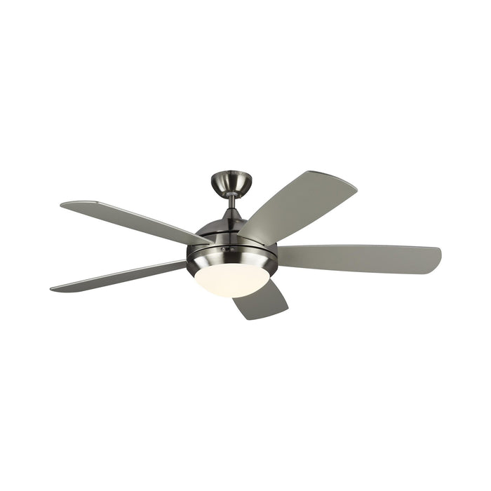 Discus Classic Smart Ceiling Fan in Brushed Steel/Silver.