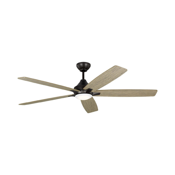 Lowden Indoor / Outdoor LED Ceiling Fan in Aged Pewter/Light Grey Weathered Oak (60-Inch).